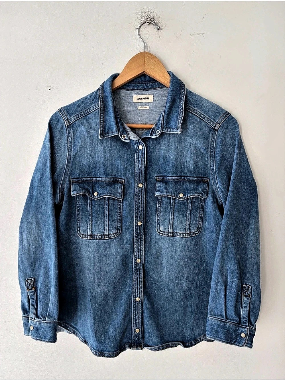Zadig & Voltaire Taro Women's Denim Button Down Shirt in Blue